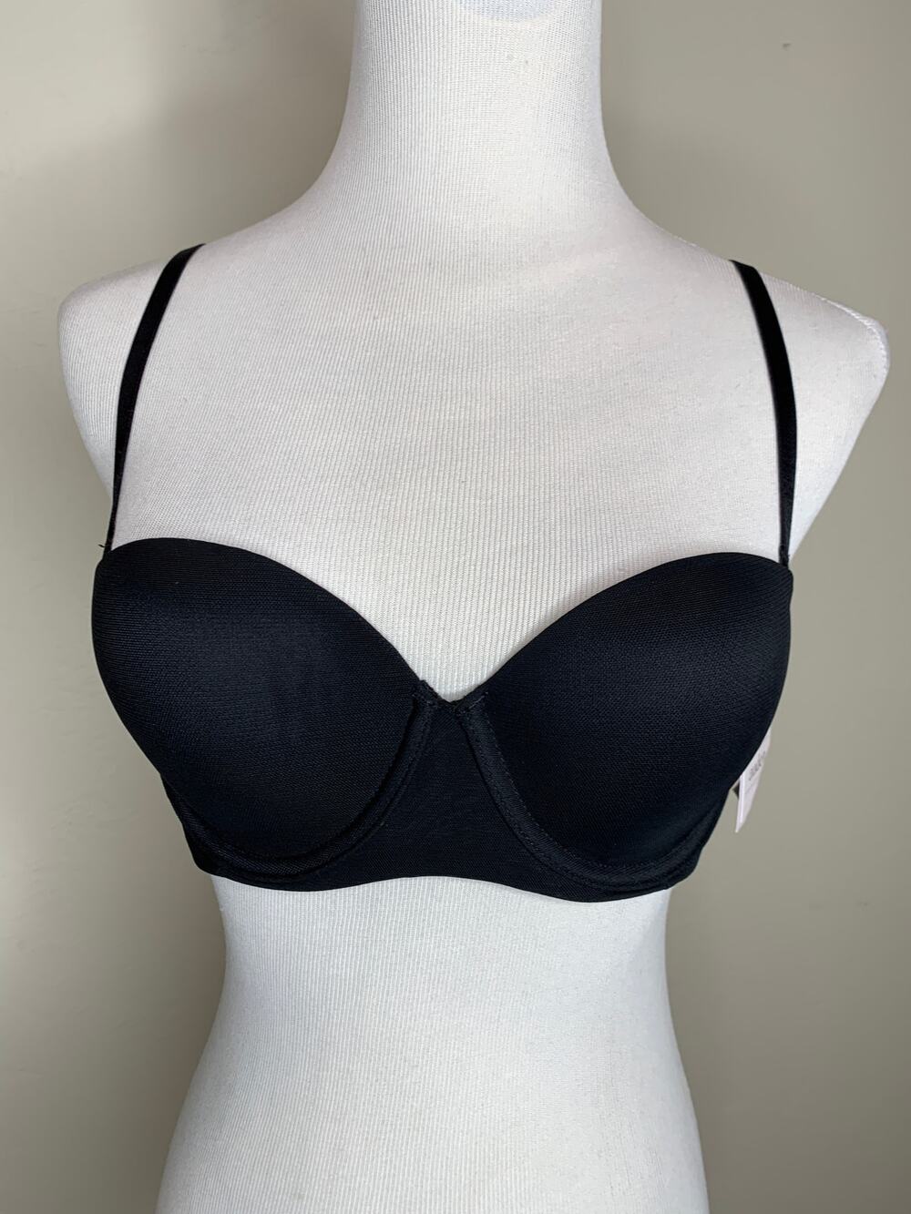 NWT Auden Lightly Lined Underwire Black Multiway Bra Sz 34B